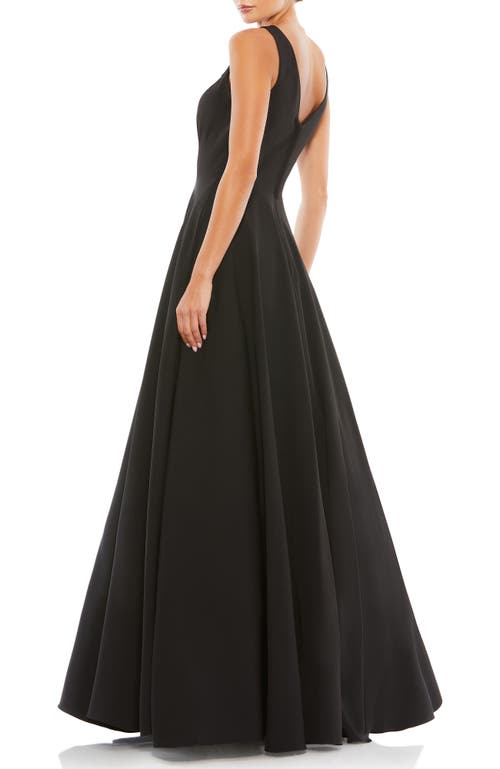 Mac Duggal Classic Sleeveless A-line Gown Dress In Black In Black