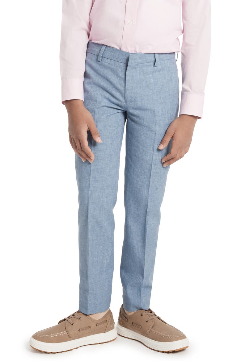 Kids' Linen Blend Dress Pants, Alternate, color, BLUE