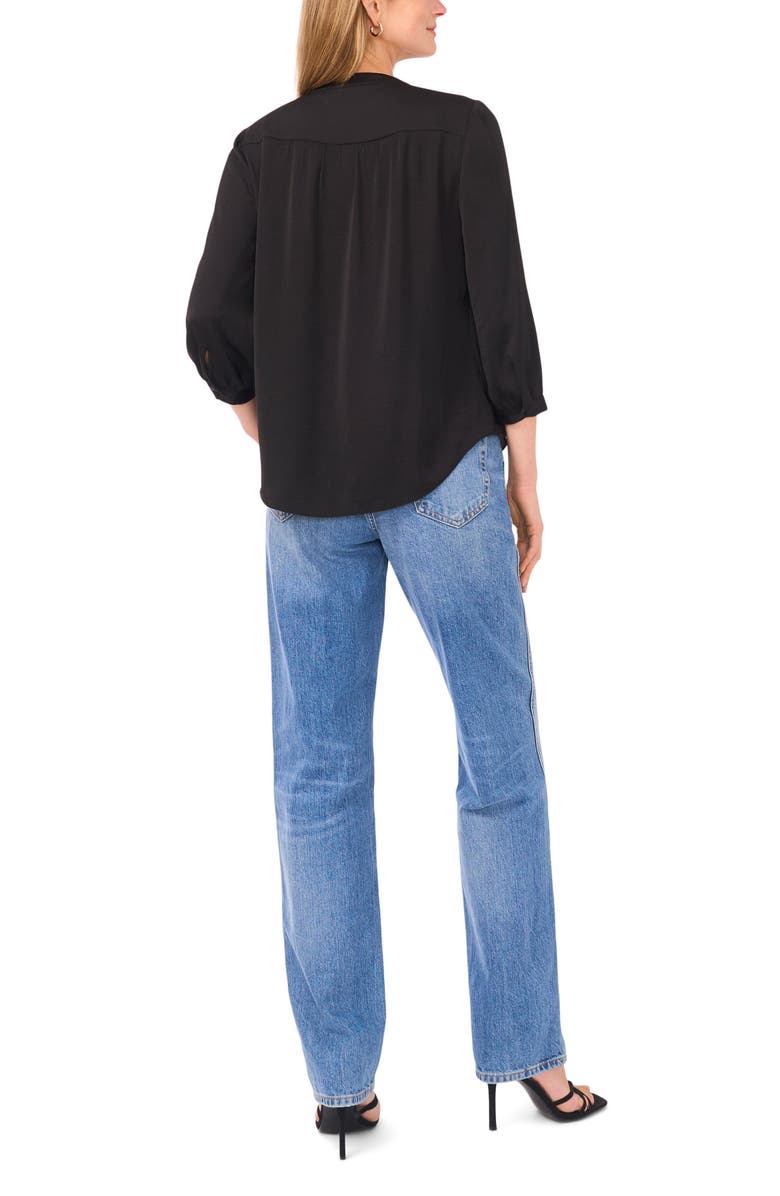 Vince Camuto Rumpled Satin Top, Alternate, color, Rich Black