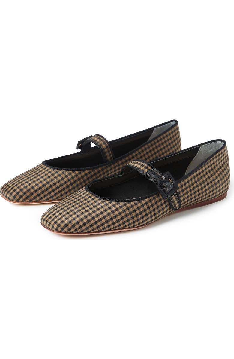 Loeffler Randall Ginger Woven Raffia Mary Jane Flat, Alternate, color, Black/ Brown/ Black