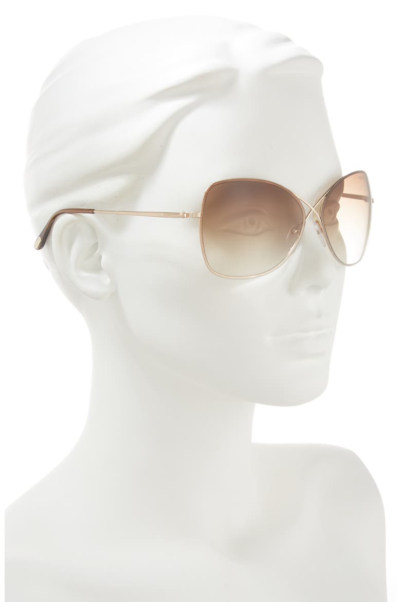 Colette 63mm Oversized Sunglasses, Alternate, color, SRGLD/BRN