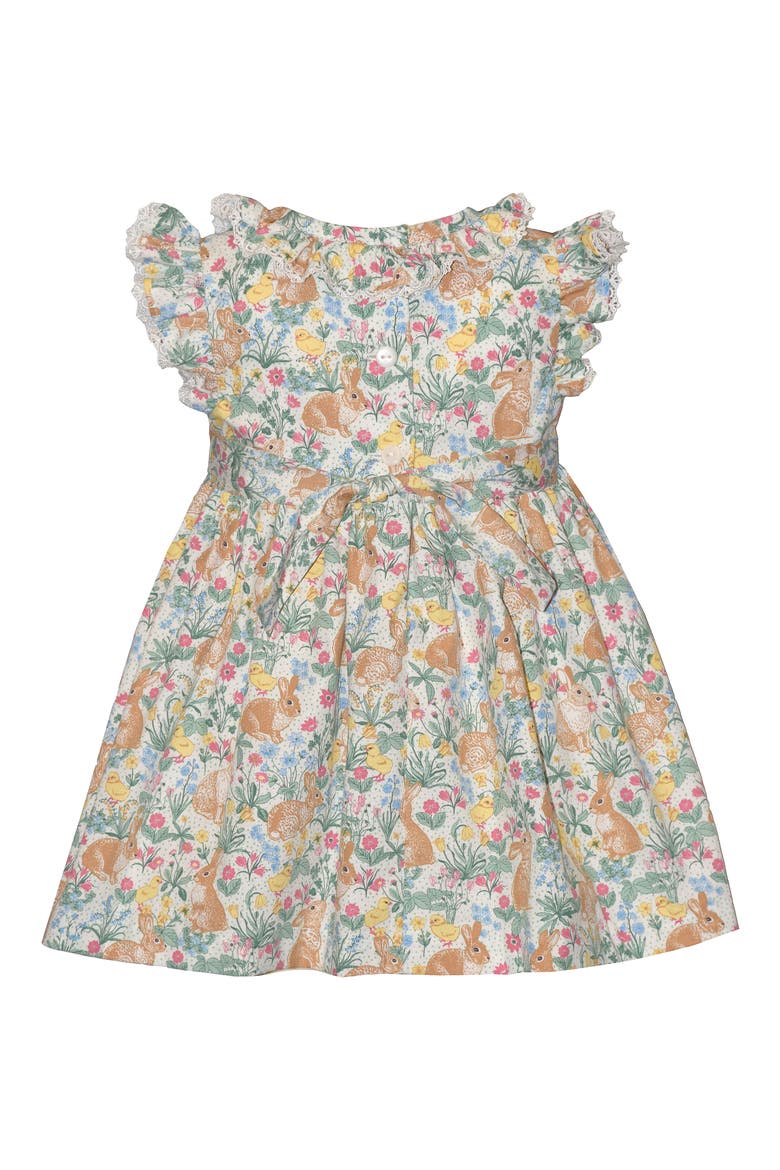 Kids' Bunny Smocked Waist Dress, Alternate, color, SAGE