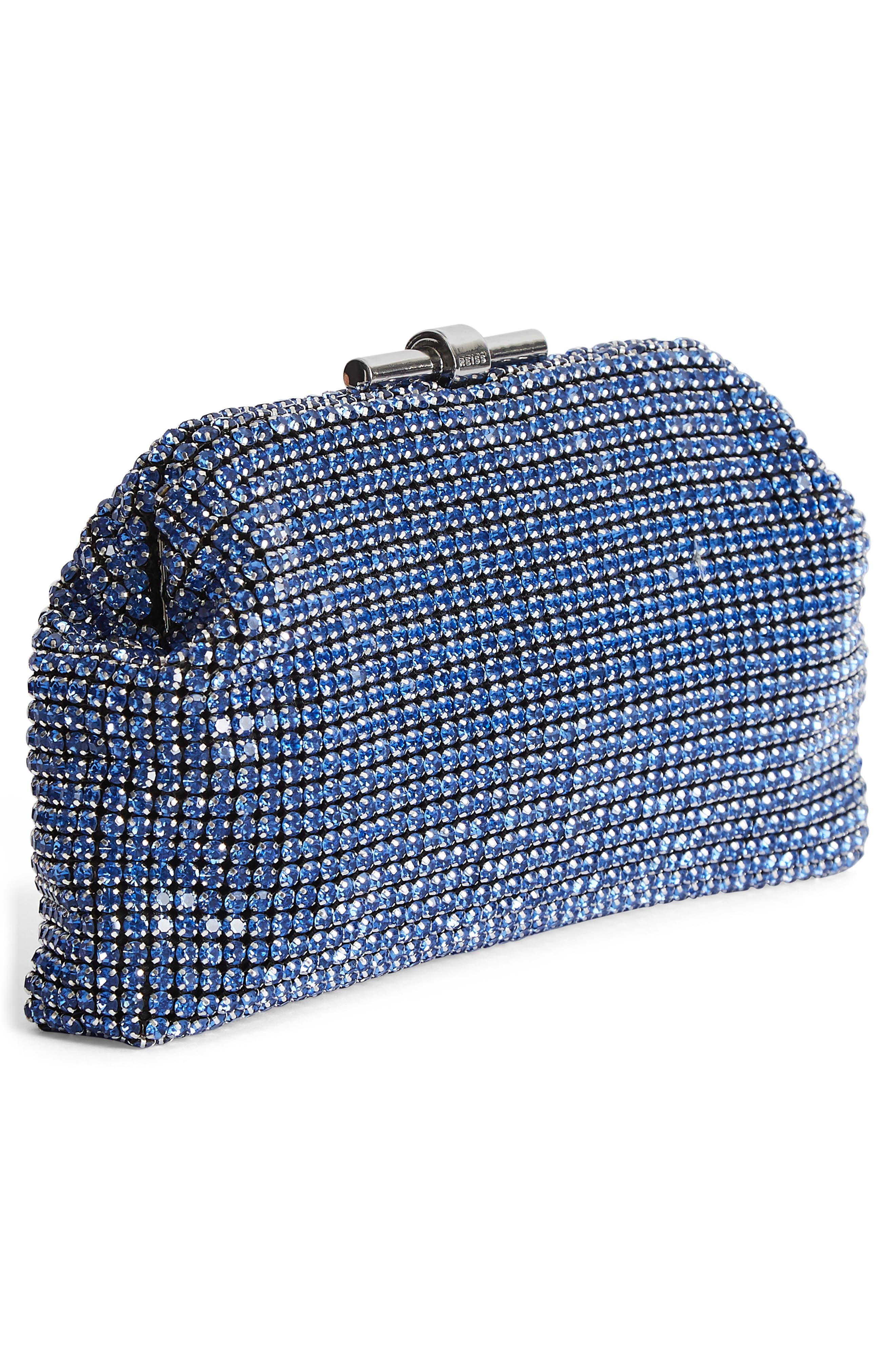 Adaline Crystal Embellished Frame Clutch, Alternate, color, ELECTRIC BLUE