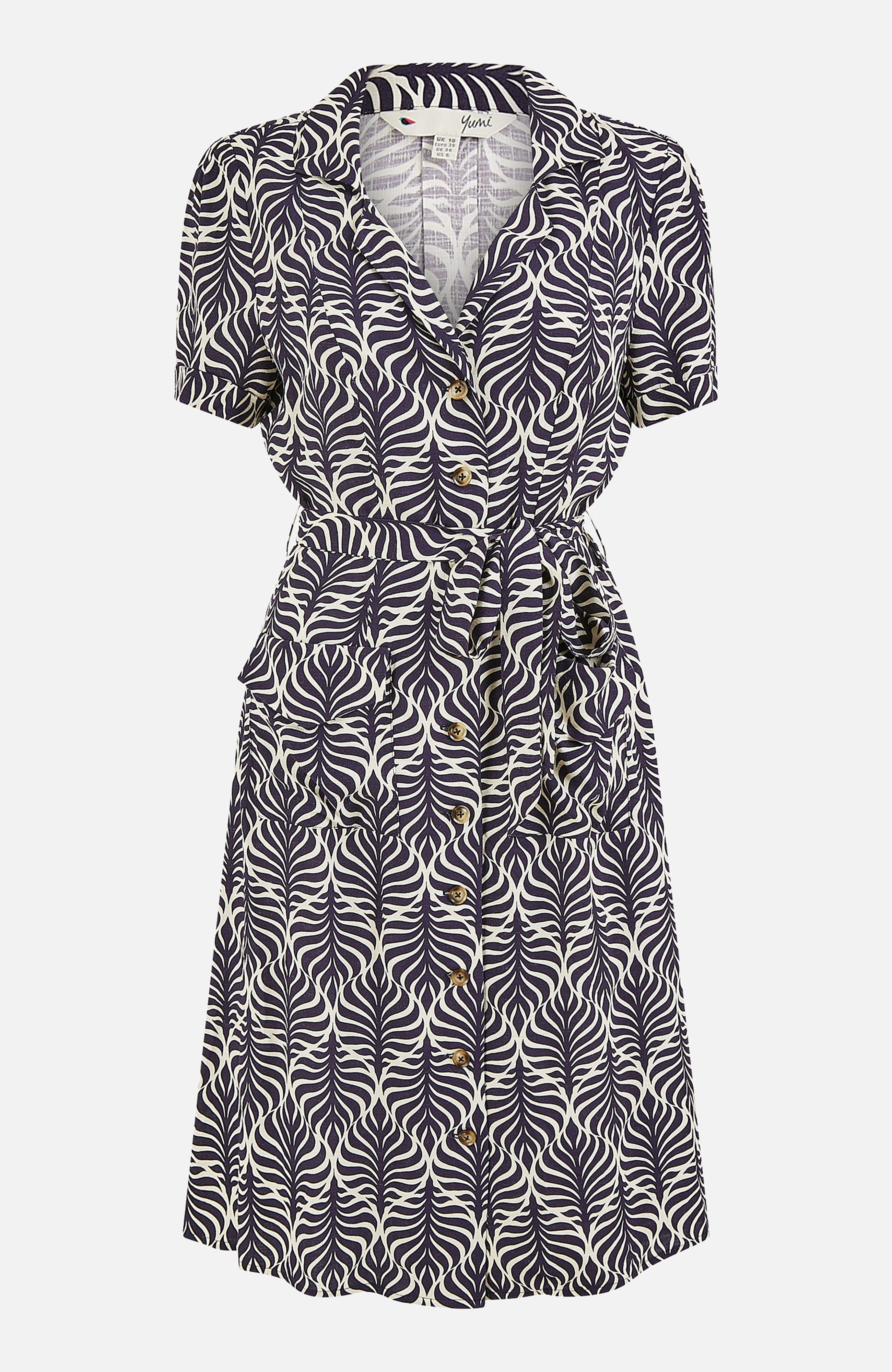 Yumi Leaf Print Retro Shirt Dress (Women) | Nordstrom