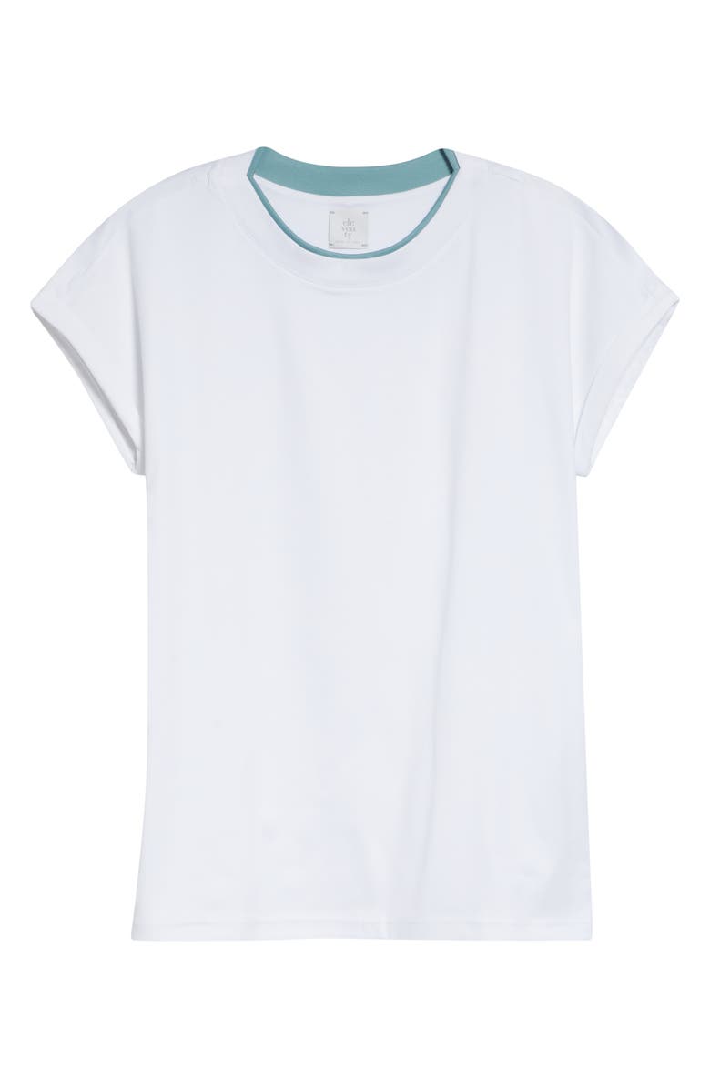 Eleventy Layered Crewneck T-Shirt, Main, color, 01-175 White/Jade
