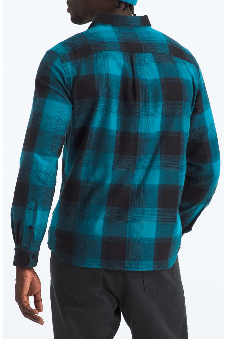 Arroyo Plaid Cotton Flannel Button-Up Shirt, Alternate, color, DUSK BLUE TNF SHADOW PLAID