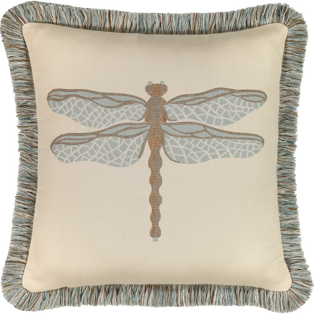 Elaine Smith Dragonfly Jacquard Indoor & Outdoor Woven Fringed Accent Pillow