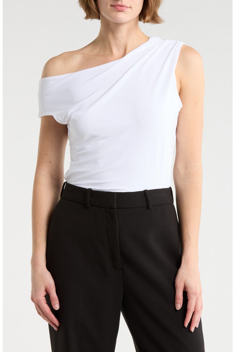 Asymmetric One-Shoulder Top, Main, color, WHITE