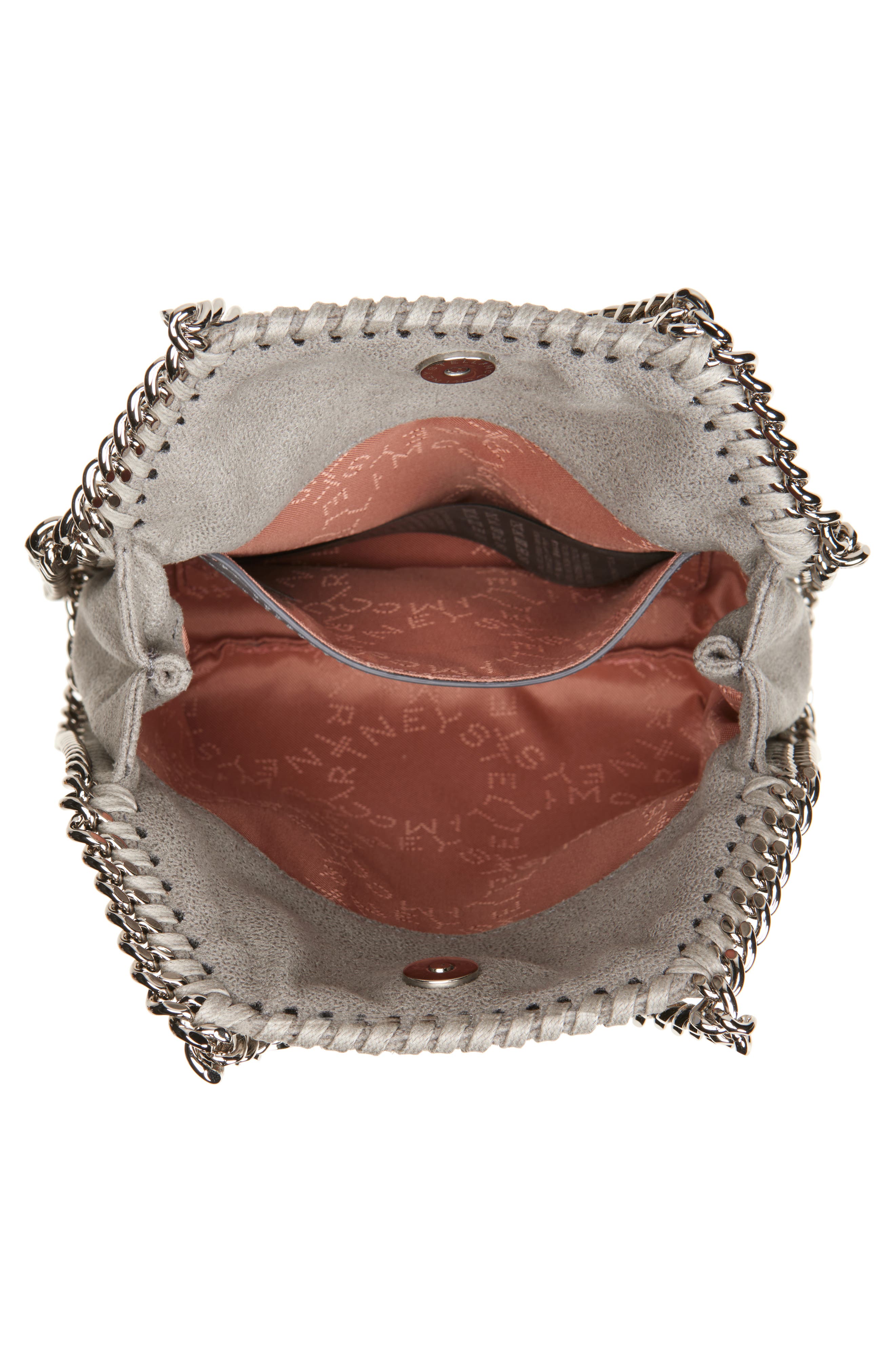 Stella McCartney Rock Tokyo Falabella Crystal Embellished Crossbody Bag, Alternate, color, Light Grey