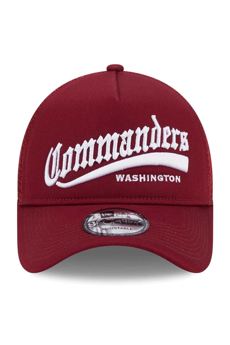 Men's New Era Burgundy Washington Commanders Caliber Trucker 9FORTY Adjustable Hat, Alternate, color, Burgundy