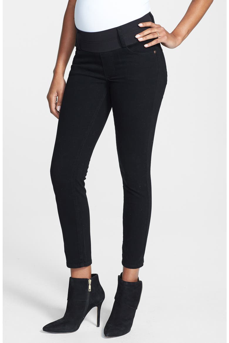 Maternity Skinny Ankle Stretch Jeans, Alternate, color, BLACK