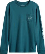 vineyard vines Kids' Whale Logo Long Sleeve Pocket Graphic Tee