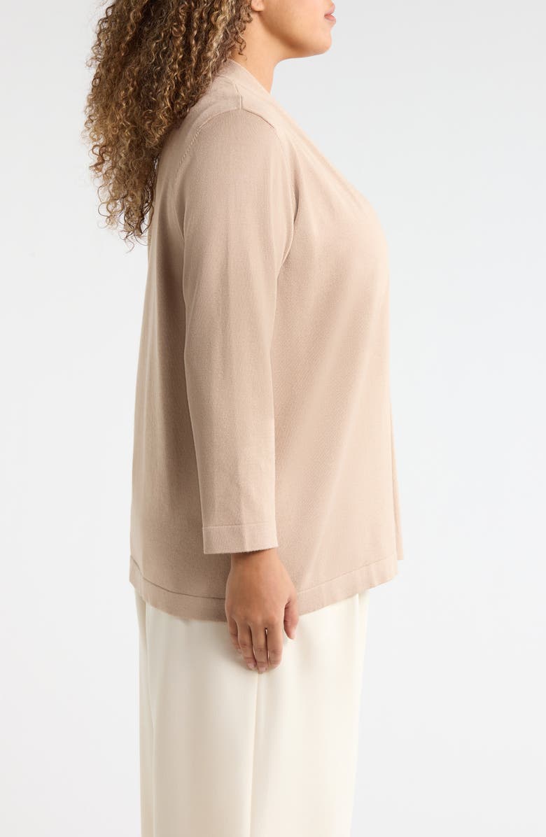 AK ANNE KLEIN Chatham Open Front Cardigan, Alternate, color, Latte