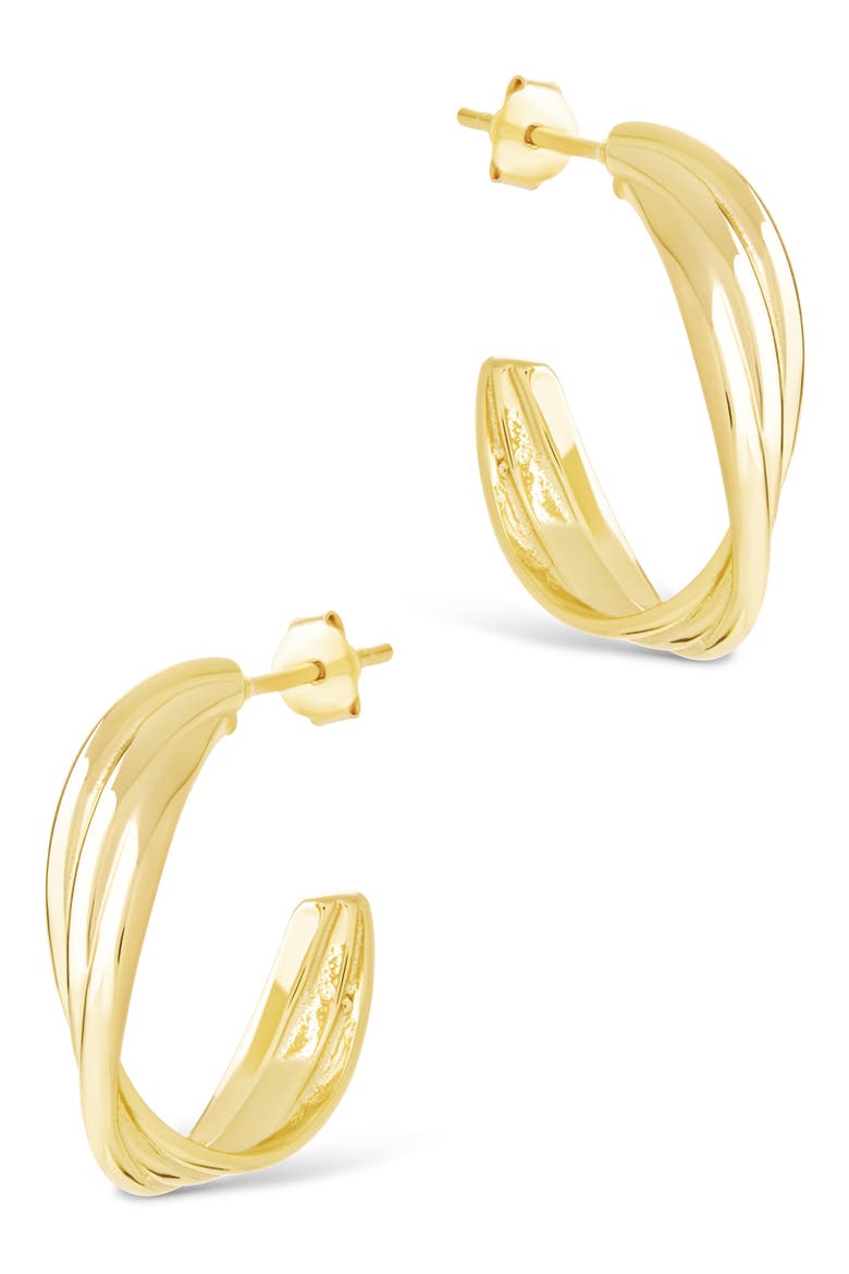 Monique Twisted Hoop Earrings, Alternate, color, GOLD