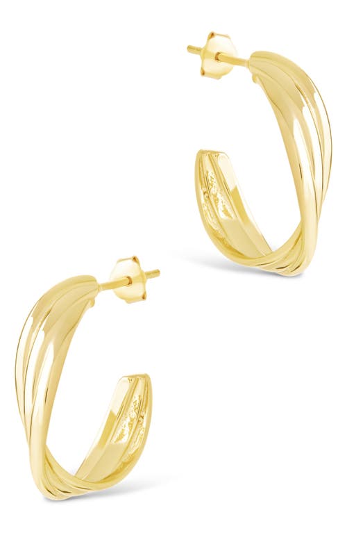 Sterling Forever Monique Twisted Hoop Earrings In Gold