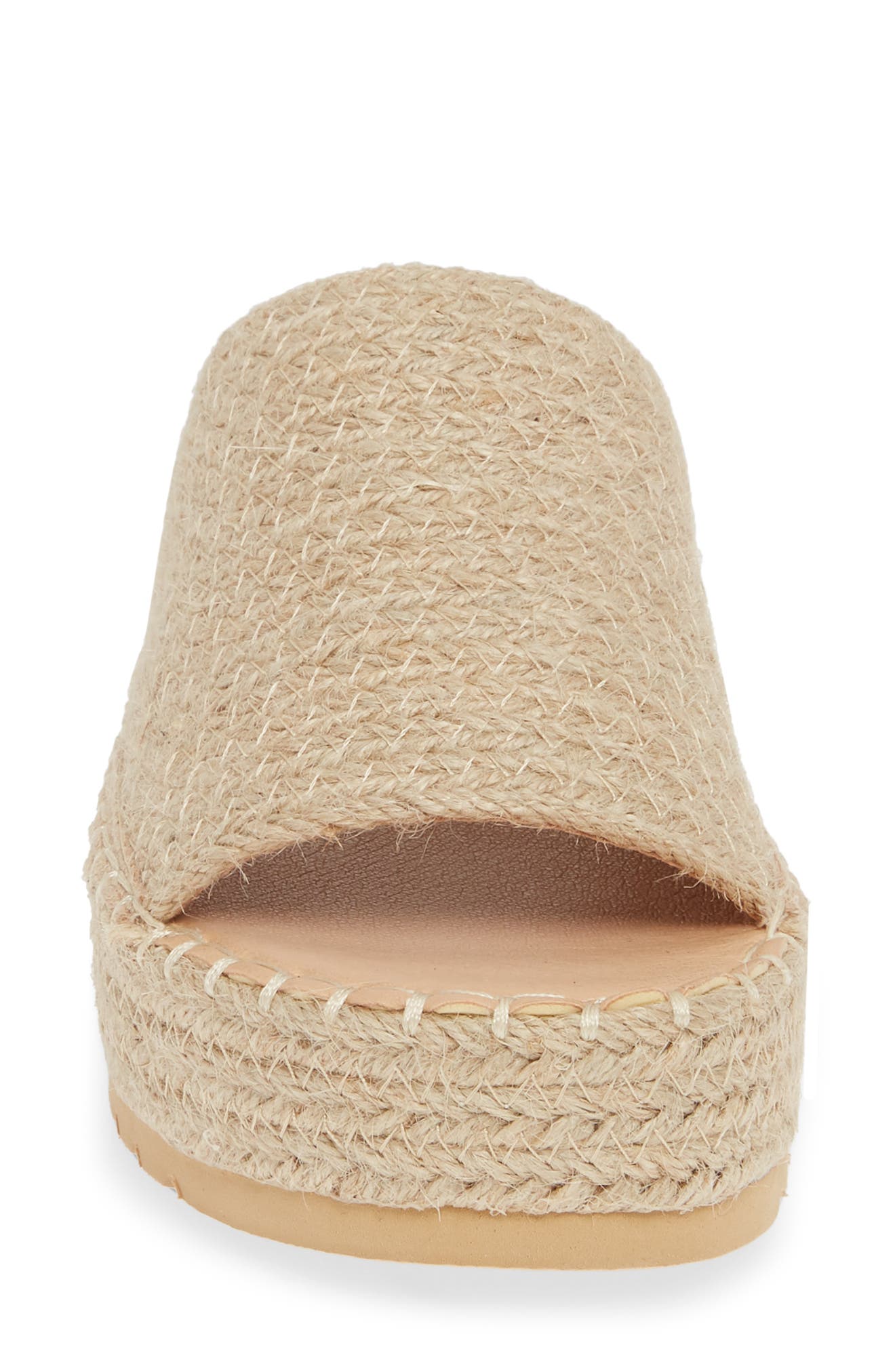 Del Mar Platform Slide Sandal, Alternate, color, NATURAL RAFFIA