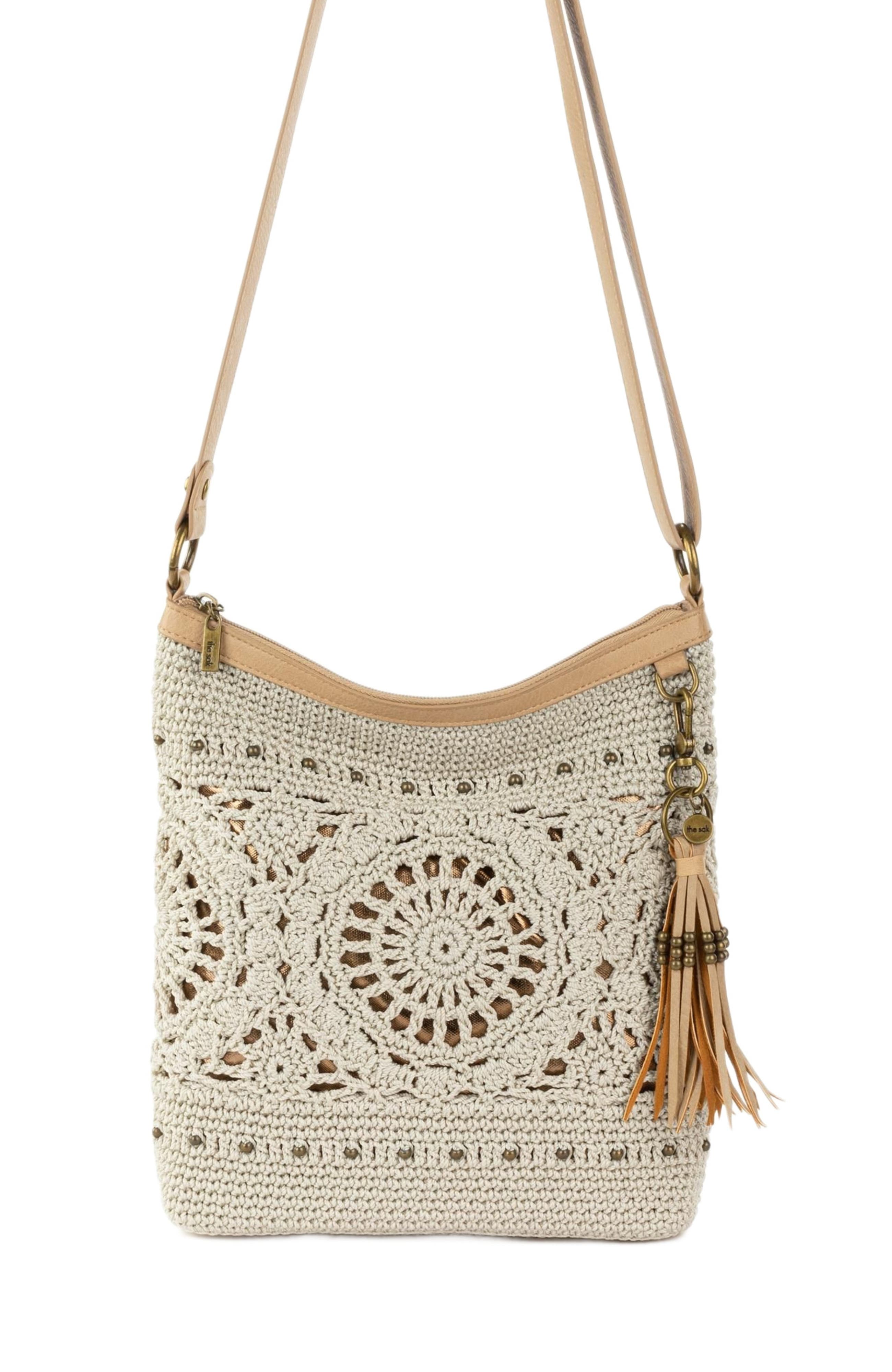 The Sak Lucia Crossbody Leather Bag, Alternate, color, Natural Medallion