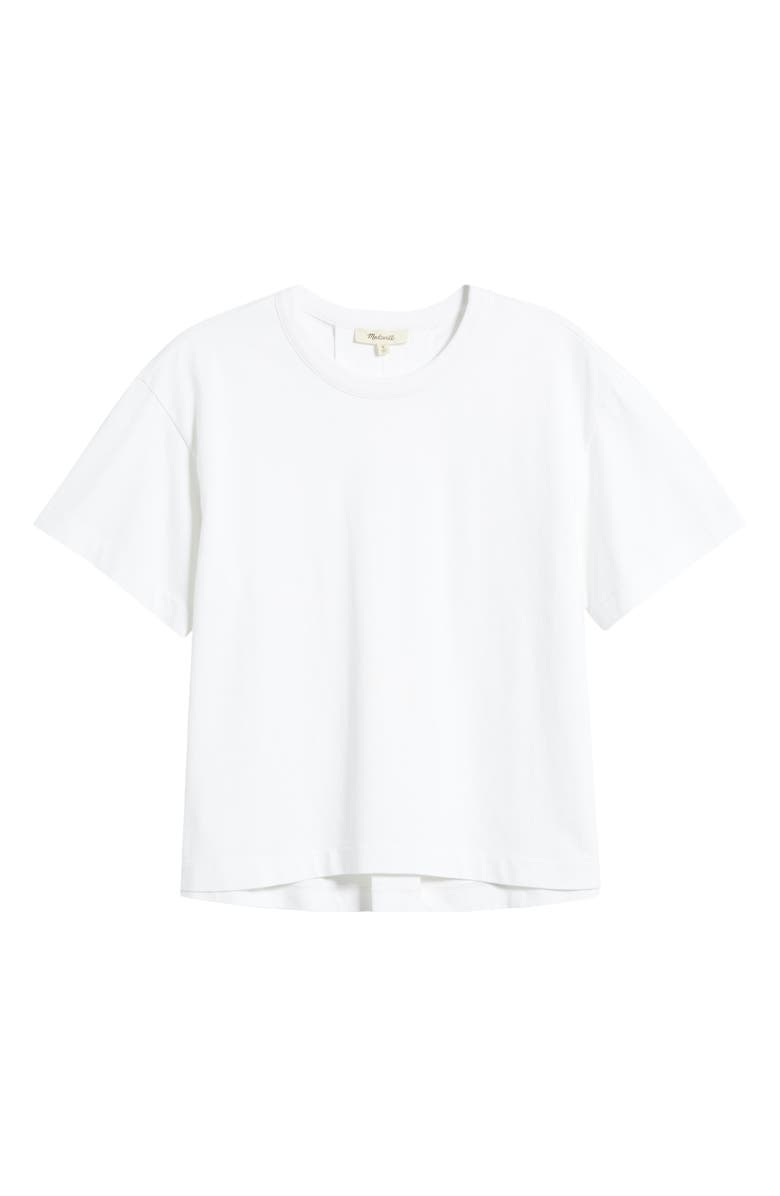 Madewell Back Pleat Classic T-Shirt, Alternate, color, White