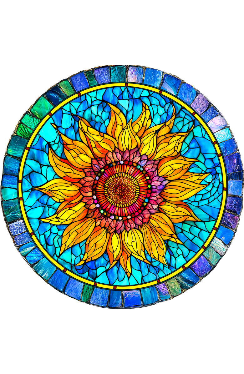Sunsout Sunflower Mandala 500 piece Jigsaw Puzzle for Adults Round, Alternate, color, Multicolor