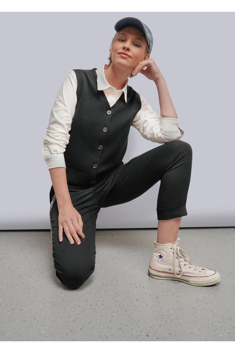 The Everyday Sweater Vest, Alternate, color, BLACK
