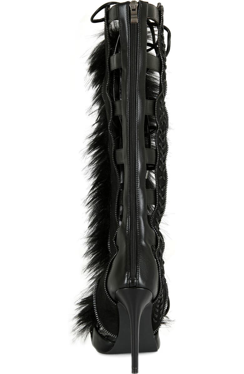 AZALEA WANG Shaine Open Toe Boot, Alternate, color, Black