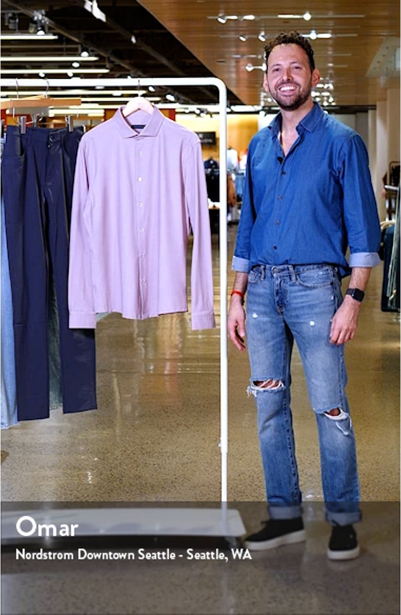 Techno Stretch Solid Performance Button-Up Shirt, sales video thumbnail