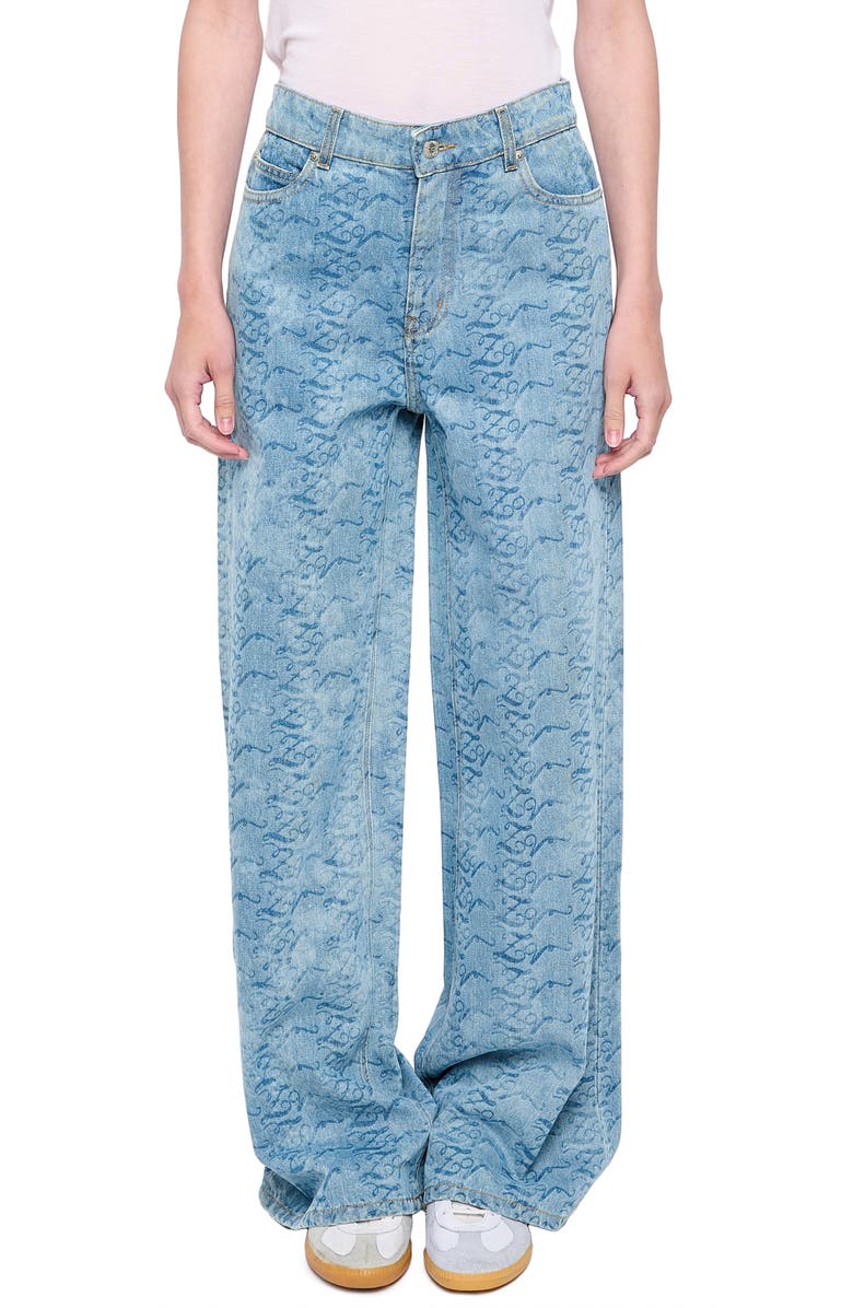 Zadig & Voltaire Eli Wide Leg Jeans, Main, color, Light Blue