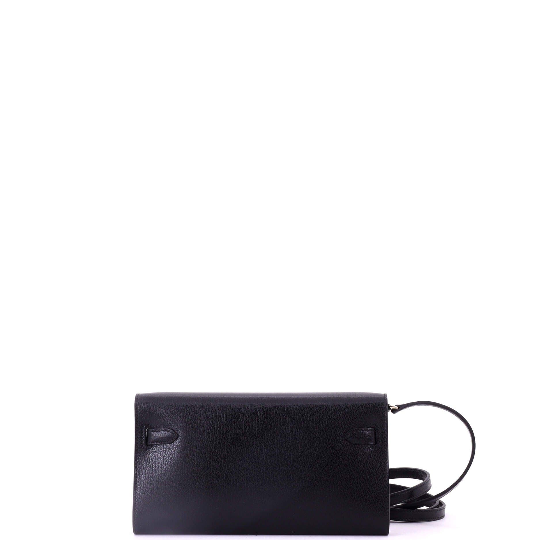 Pre-Owned Hermes Kelly To Go Wallet Chevre Chamkila, Alternate, color, Noir
