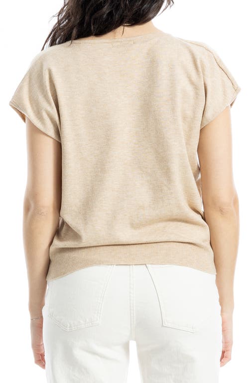 Max Studio Twist Neck Sweater Top In Oat