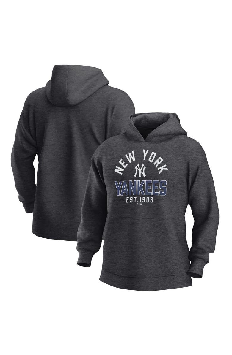 FANATICS Men's Fanatics  Heather Charcoal New York Yankees Fleece Pullover Hoodie, Main, color, 