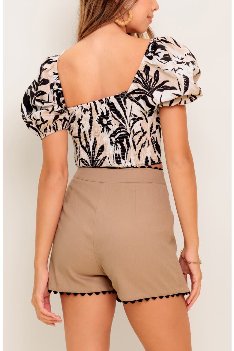 Scallop Trim Skirt, Alternate, color, TAUPE BLACK