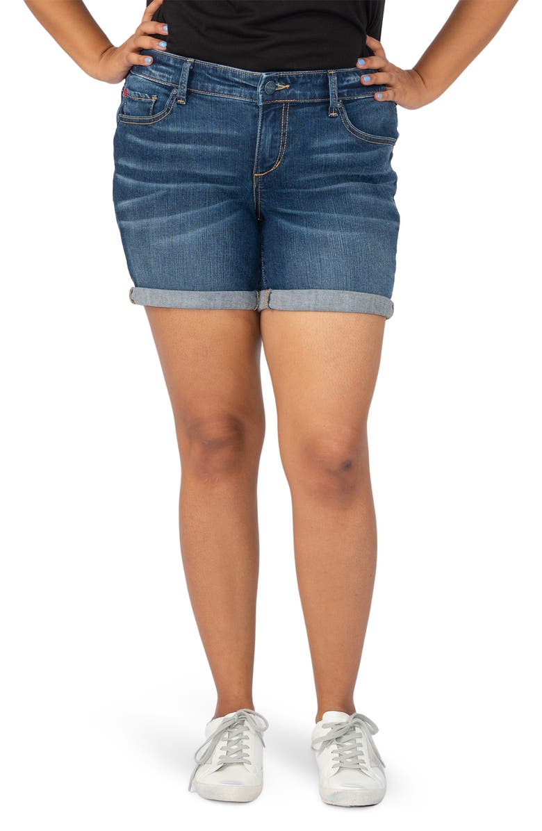 SLINK Jeans High Waist Roll Cuff Denim Shorts, Main, color, 