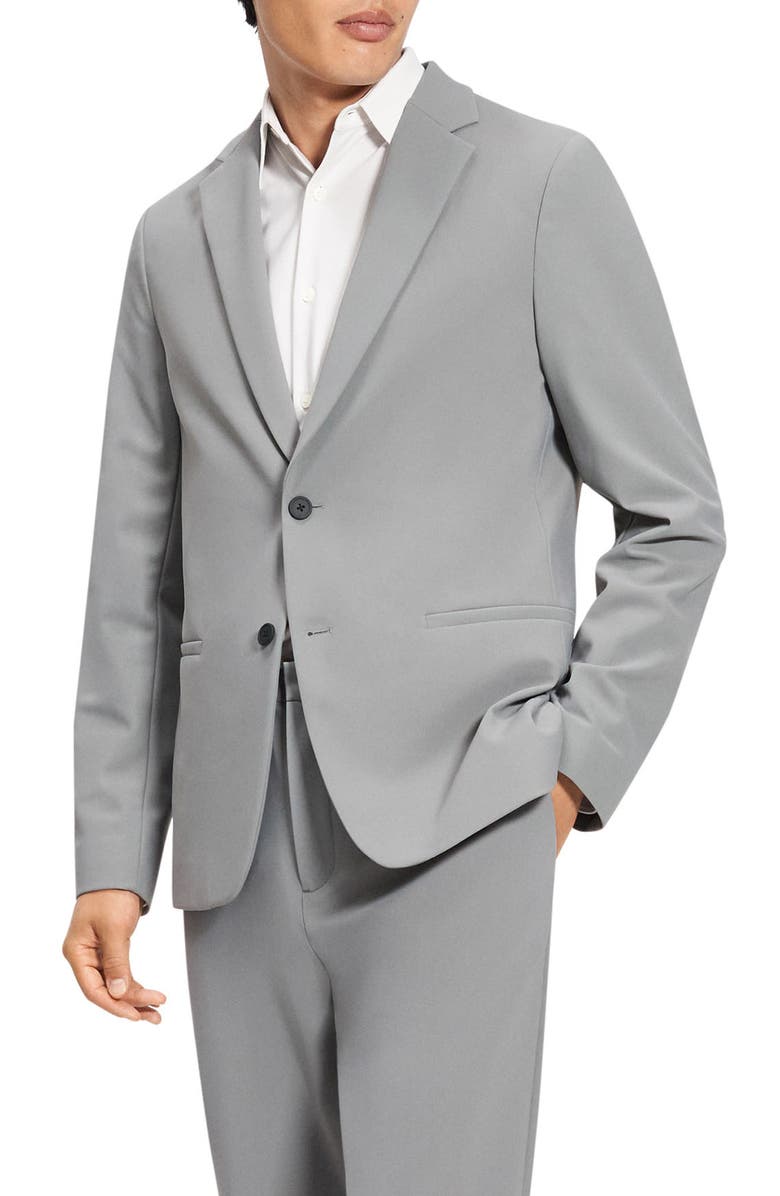 Theory Clinton Precision Ponte Knit Blazer, Alternate, color, Soft Grey