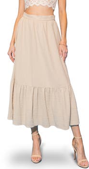 FLYING TOMATO Textured Midi Skirt