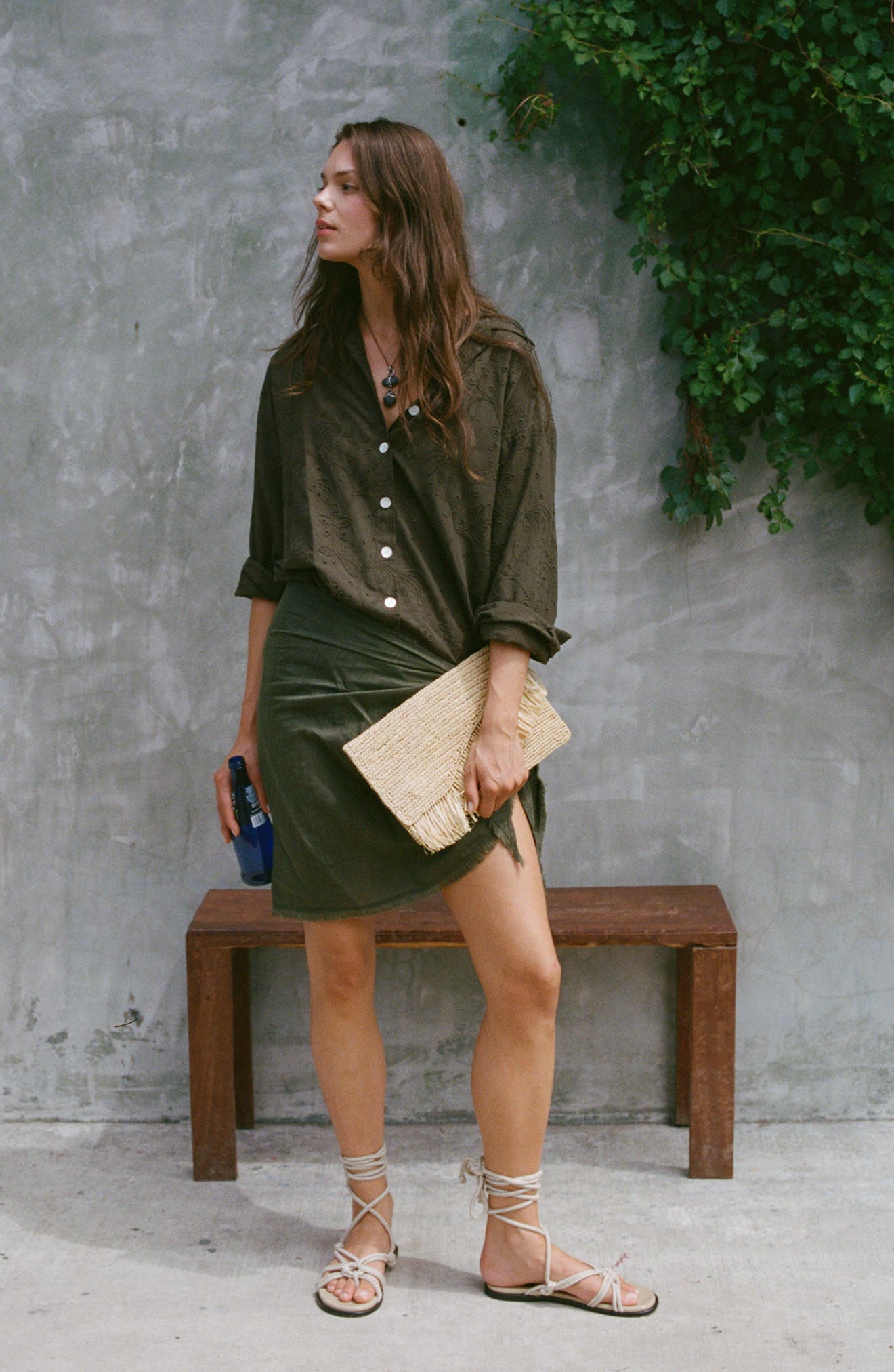 Vitamin A<sup>®</sup> Paloma Raffia Clutch, Alternate, color, Natural