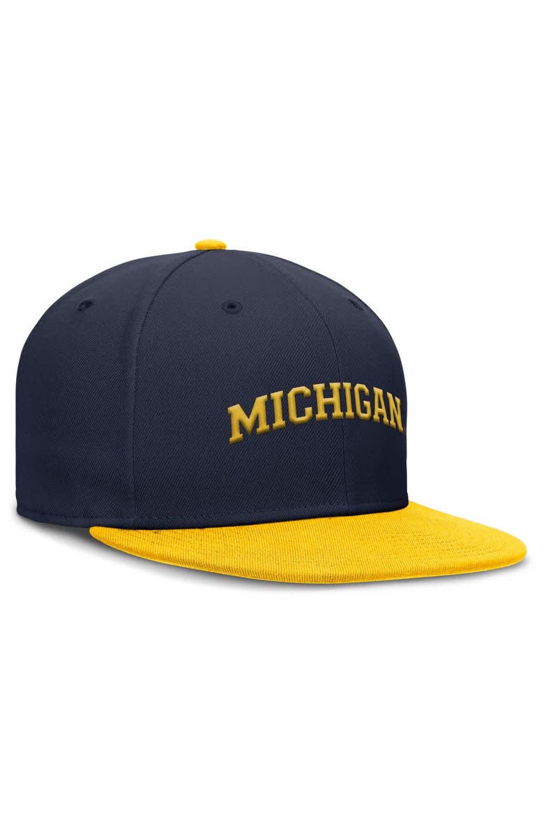 Jordan Brand Men's Jordan Brand Navy/Maize Michigan Wolverines Two-Tone Primetime Performance Fitted Hat, Alternate, color, Navy