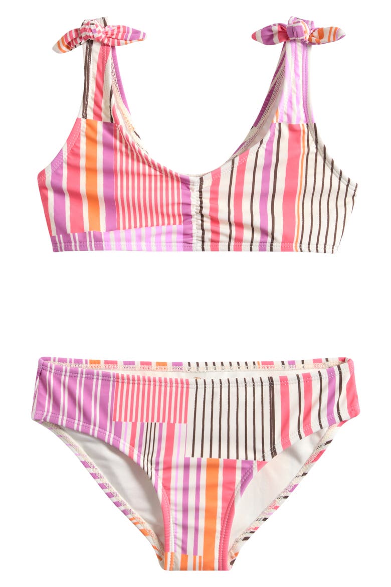 Kids' Wahine Two-Piece Swimsuit, Main, color, PINK SOLEIL