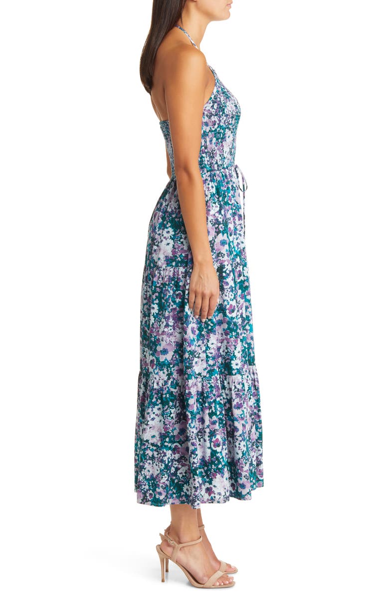 Lost + Wander First Kiss Floral Smocked Bodice Midi Sundress, Alternate, color, 