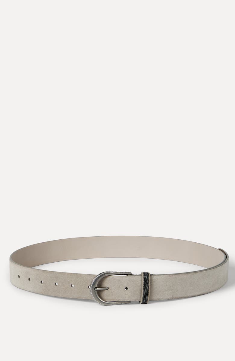Brunello Cucinelli Suede belt, Alternate, color, Beige