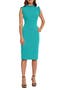 Ruffle Mock Neck Sheath Dress