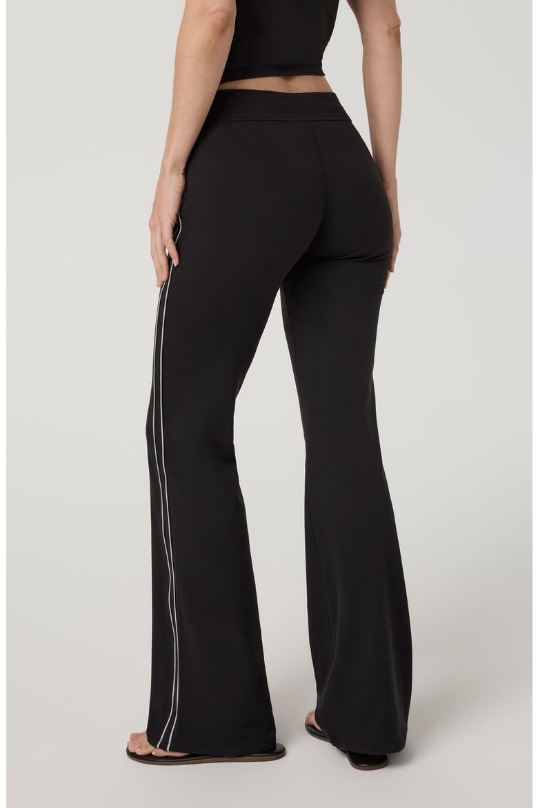 Halo Slim Flare Retro Pants, Alternate, color, SOLID BLACK