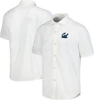 Tommy Bahama Men's Tommy Bahama White Cal Bears Coconut Point Palm Vista IslandZone Camp Button-Up Shirt
