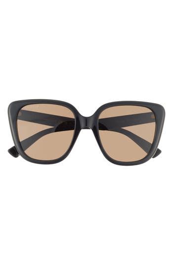 Gucci 54mm Square Sunglasses In Black Black Brown