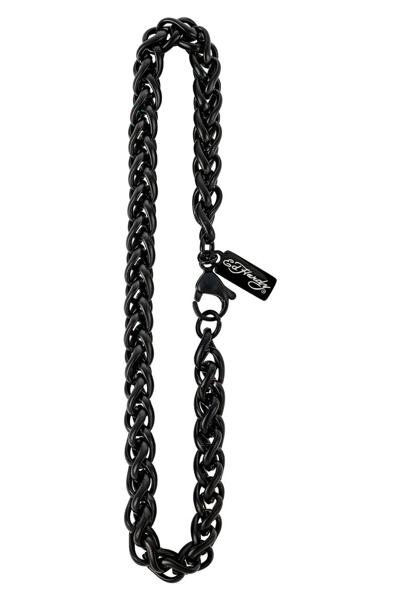 Men's Twist Chain Bracelet, Alternate, color, BLACK