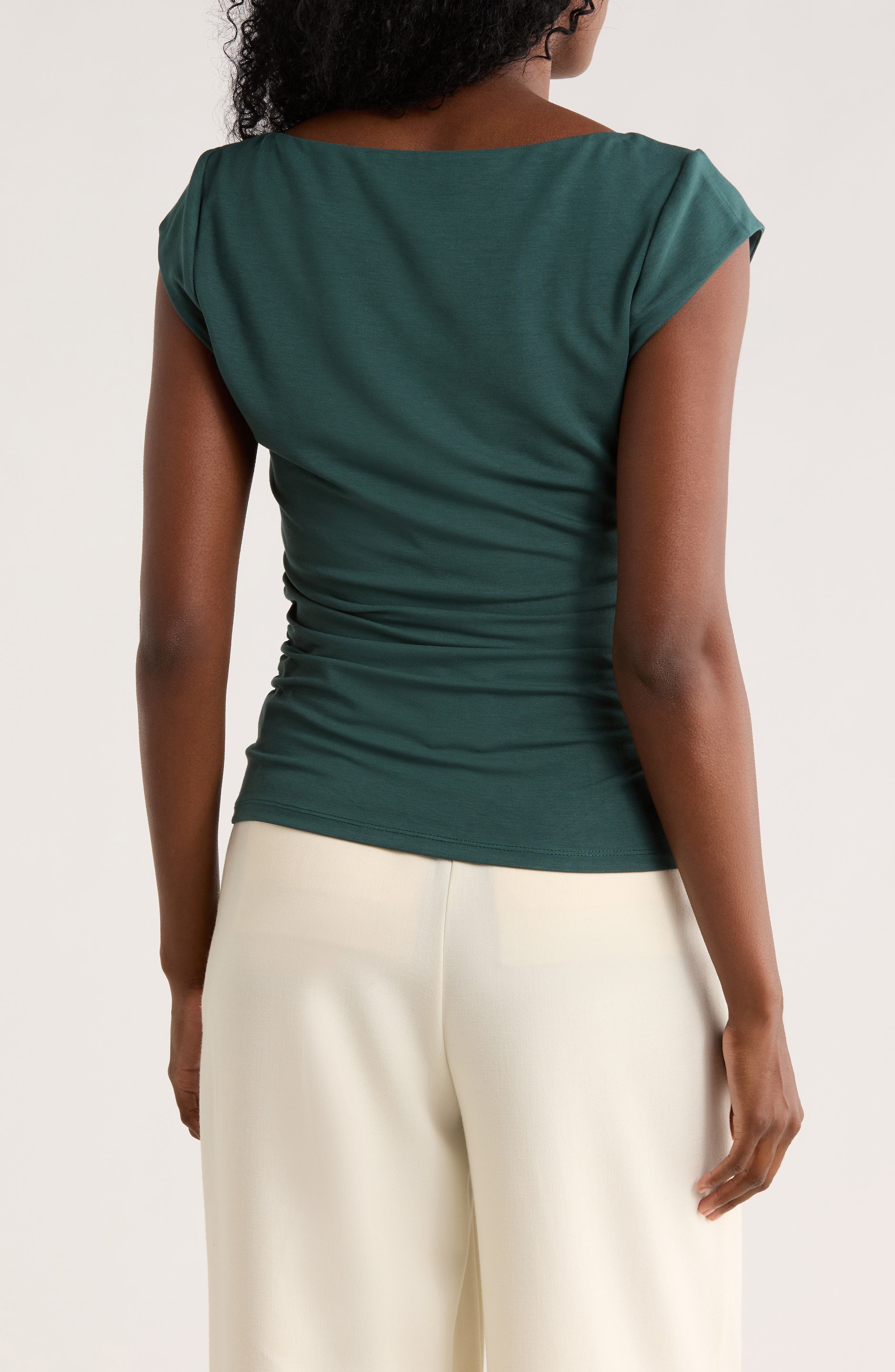 Cap Sleeve Ruched Side T-Shirt - image 4