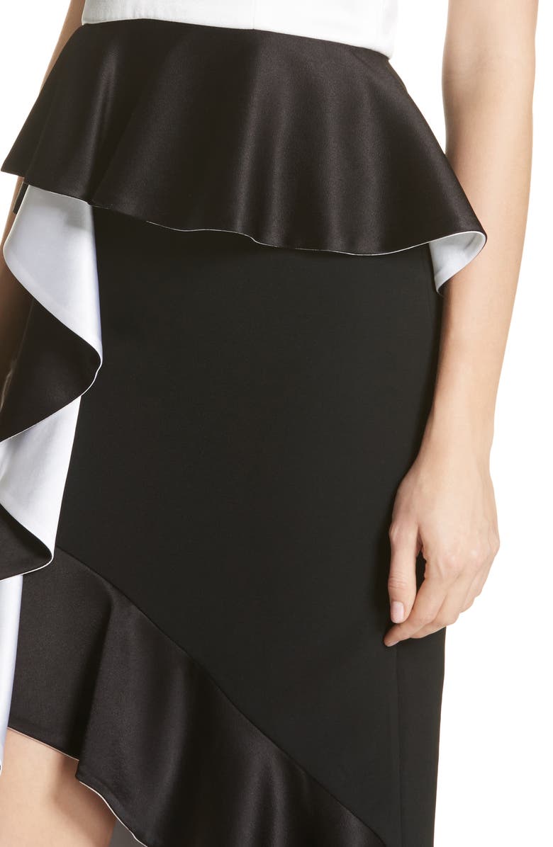 Alice + Olivia Oriana Ruffled High/Low Dress, Alternate, color,