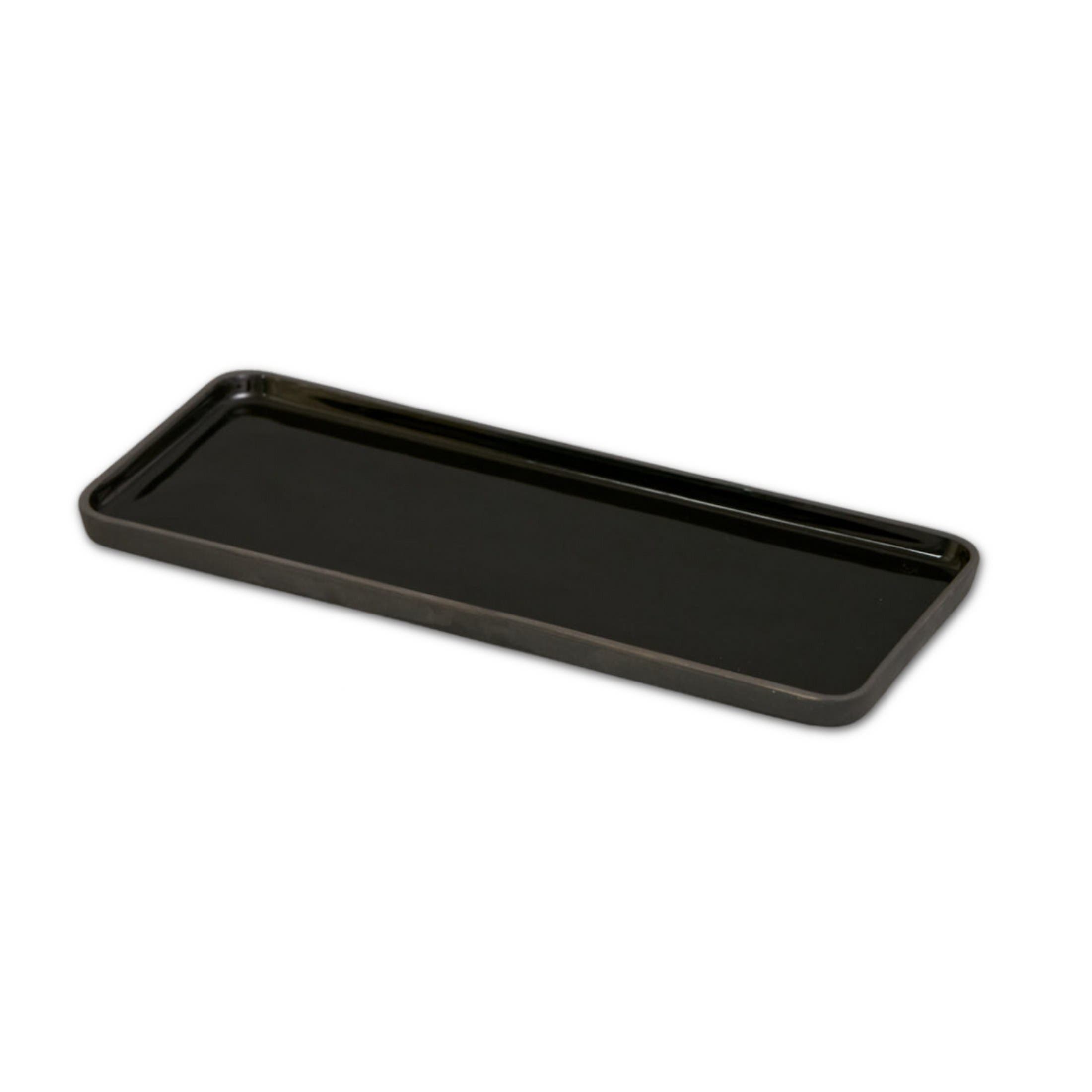 ESKO Sabia Bathroom Vanity Countertop Tray Kitchen Accessories, 32cm L x 13cm W x 1.5cm H in Black 
