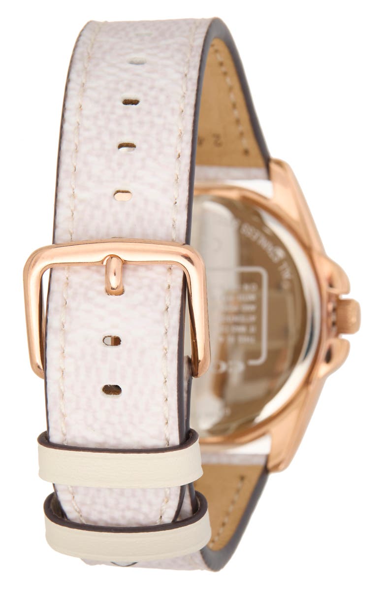 COACH Greyson Leather Strap Watch, 36mm, Alternate, color, Rose Gold