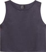LESET Daniel Linen Blend Sleeveless Crop Top