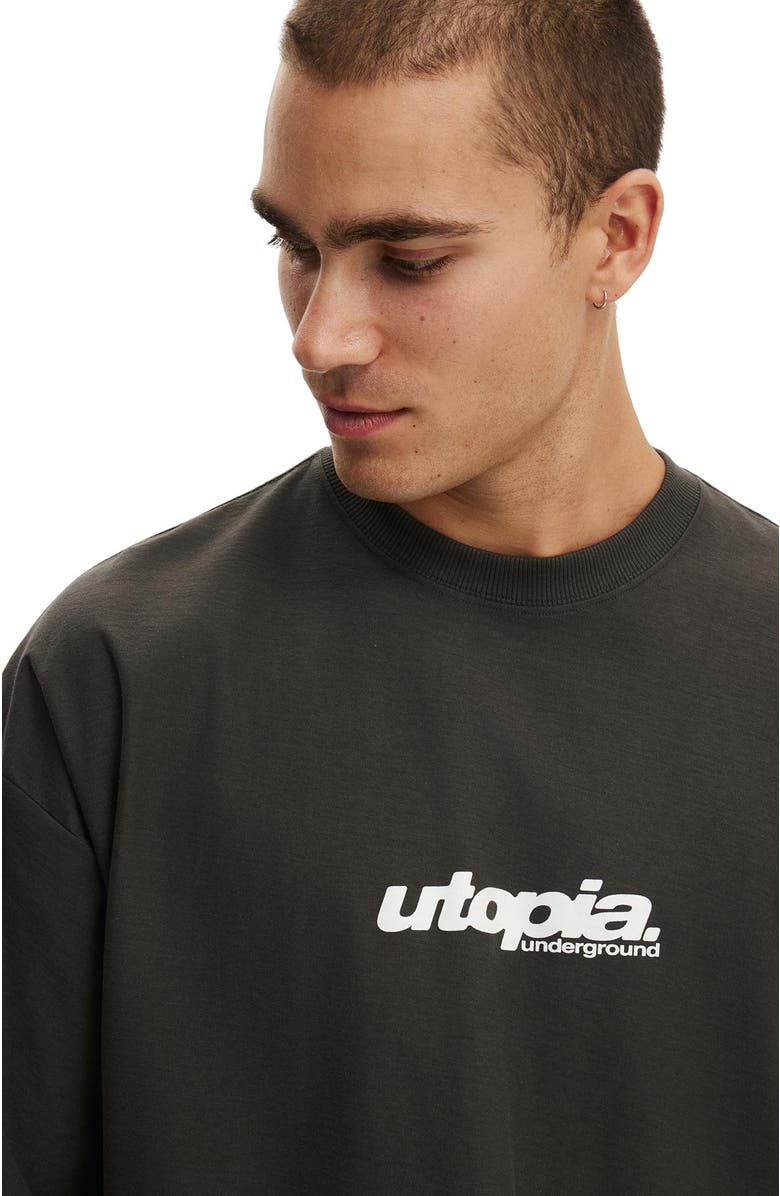 Cotton On Men's Cropped Fit Graphic T-Shirt, Alternate, color, Faded Slate  Utopia